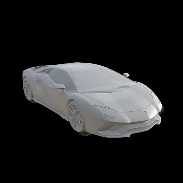 Passaggi di texturing di una Lamborghini Aventador, dal modello grezzo al colore finale